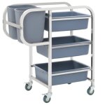 Vidaxl chariot de cuisine avec récipients en plastique 82x435x93 cm Vidaxl chariot de cuisine avec récipients en plastique 82x435x93 cm