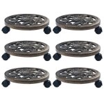 Vidaxl chariots pour plantes 6 pcs bronze 30 cm plastique