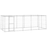 Vidaxl chenil ext�rieur acier galvanis� avec toit 121 m� enclos niche cage 3082304