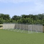 Vidaxl chenil dextrieur pour chiens argent 4x16x2 m acier galvanis 3190458