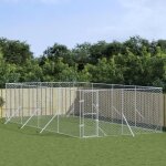 Vidaxl chenil dextrieur pour chiens argent 4x8x2 m acier galvanis 3190456