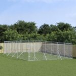 Vidaxl chenil dextrieur pour chiens argent 6x10x2 m acier galvanis 3190461