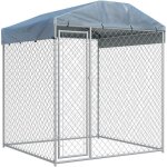 Vidaxl chenil dext�rieur avec toit pour chiens enclos parc niche cage chiot 145026