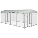 Vidaxl chenil extérieur avec toit pour chiens 8x4x23 m Vidaxl chenil extérieur avec toit pour chiens 8x4x23 m