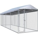 Vidaxl chenil ext�rieur avec toit pour chiens 760x190x225 cm animaux enclos cage 145031
