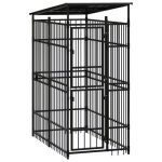 Vidaxl chenil dextrieur avec toit pour chiens acier 184 m cage enclos 3097946