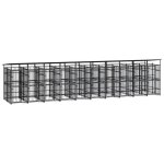 Vidaxl chenil dext�rieur avec toit pour chiens acier 1843 m� cage enclos 3097955