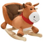 Vidaxl cheval à bascule avec dossier peluche 60x32x50 cm marron 80221 Vidaxl cheval à bascule avec dossier peluche 60x32x50 cm marron 80221