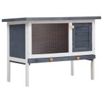 Vidaxl clapier dext�rieur 1 niveau gris bois 170828