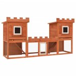 Vidaxl clapier large dextrieur avec maison double