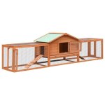 Clapier - vidaxl - 303x60x86 cm - bois massif - extérieur - pour lapins Clapier - vidaxl - 303x60x86 cm - bois massif - extérieur - pour lapins