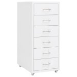 Vidaxl classeur mobile blanc 28x41x69 cm mtal