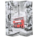 Cloison de sparation - vidaxl - bus londonien - 160 x 180 cm - noir et blanc - design contemporain