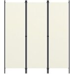 Vidaxl cloison de sparation 3 panneaux blanc crme 150x180 cm