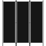 Vidaxl cloison de sparation 3 panneaux noir 150x180 cm