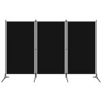 Vidaxl cloison de sparation 3 panneaux noir 260x180 cm