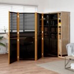 Vidaxl cloison de sparation 4 panneaux noir 280x180 cm 319180