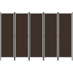 Vidaxl cloison de sparation 5 panneaux marron 250x180 cm