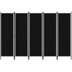 Vidaxl cloison de sparation 5 panneaux noir 250x180 cm