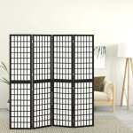 Vidaxl cloison de sparation pliable 4 panneaux 160x170 cm noir 352080