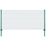 Vidaxl clture en grillage mtallique avec poteaux acier 25x075m vert