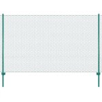 Vidaxl clture en grillage mtallique avec poteaux acier 25x15 m vert