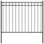 Vidaxl cl�ture de jardin en acier 181 x 12 m noir 146314