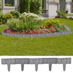 Vidaxl clture de jardin / pelouse plastique aspect de pierre 41 pcs 10m