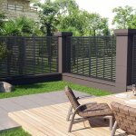 Vidaxl cl�ture � persiennes ombrage de patio store pare - vent ecran cloison panneau de cl�ture de jardin ...