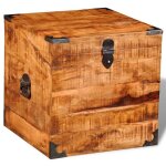 Vidaxl coffre de rangement cubique bois massif de manguier Vidaxl coffre de rangement cubique bois massif de manguier