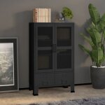 Vidaxl coffre de rangement industriel noir 70x40x115 cm métal 339621 Vidaxl coffre de rangement industriel noir 70x40x115 cm métal 339621
