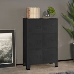 Vidaxl coffre de rangement industriel noir 75x40x115 cm métal 339628 Vidaxl coffre de rangement industriel noir 75x40x115 cm métal 339628