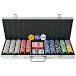 Vidaxl coffret de poker avec 500 jetons laser aluminium