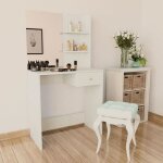 Vidaxl coiffeuse bois d?ingénierie 75x40x141 cm blanc 244861 Vidaxl coiffeuse bois d?ingénierie 75x40x141 cm blanc 244861