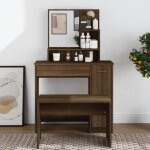 Vidaxl coiffeuse avec miroir chêne marron 865x35x136 cm 820495 Vidaxl coiffeuse avec miroir chêne marron 865x35x136 cm 820495
