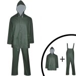 Vidaxl combinaison de pluie impermable 2 pcs avec capuche vert xxl