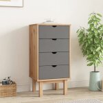 Vidaxl commode otta marron et gris 46x395x90 cm bois de pin massif 348580