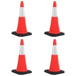 Vidaxl cônes de signalisation réfléchissants à base lourde 4 pcs 75 cm Vidaxl cônes de signalisation réfléchissants à base lourde 4 pcs 75 cm