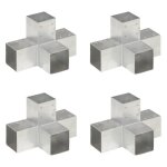 Vidaxl connecteurs de poteau 4 pcs forme en x m�tal galvanis� 91x91 mm