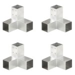 Vidaxl connecteurs de poteau 4 pcs forme en y mtal galvanis 71x71 mm