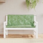 Vidaxl coussins de banc de jardin lot de 2 motif de feuilles tissu 361694