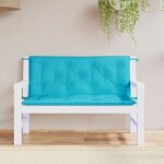 Vidaxl coussins de banc de jardin lot de 2 turquoise 120x50x7 cm tissu 361696