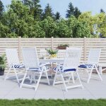 Vidaxl coussins de chaise 6 pcs rayures bleues et blanches 50x50x7 cm 361545