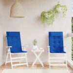 Vidaxl coussins de chaise � dossier haut lot de 2 bleu royal coussin coussin de chaise coussin de si�ge ...