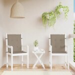 Vidaxl coussins de chaise de jardin  dossier bas lot de 2 taupe 47562