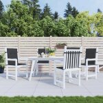 Vidaxl coussins de chaise de jardin  dossier bas lot de 4 noir 47561