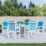 Vidaxl coussins de chaise de jardin  dossier bas lot de 6 bleu 314135