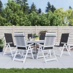 Vidaxl coussins de chaise de jardin  dossier haut lot de 6 noir tissu 314111