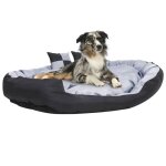 Vidaxl coussin r�versible lavable pour chien gris et noir 150x120x25cm canap� 171210