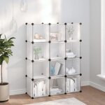 Vidaxl cubes de rangement 12 pcs avec portes transparent pp 340555
